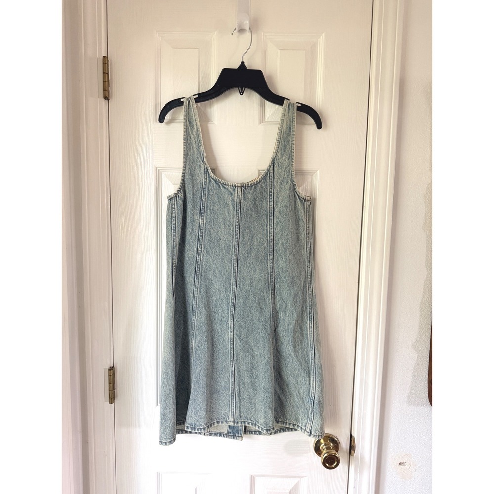 Rag & Bone Laney Denim Mini Dress Rockaway Light Wash Blue Button Front Size 0 - Picture 4 of 4